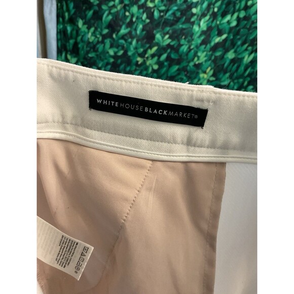 🤍 White House Black Market Winter White Flat-Front Dress Pants – Size 8 - Picture 4 of 8